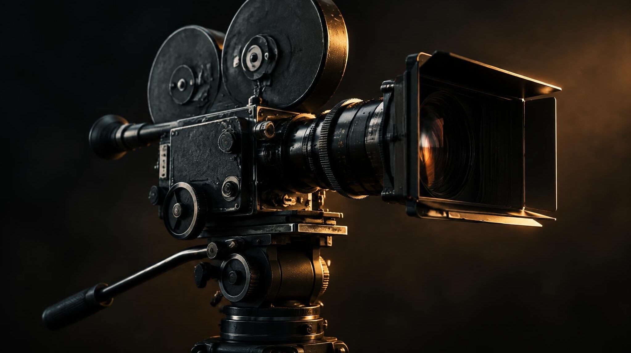Vintage film camera on a dark background